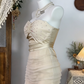 Elegant Homecoming Dress Strapless Rinestone Pleated Back to School Outfits Party Dress  D6532