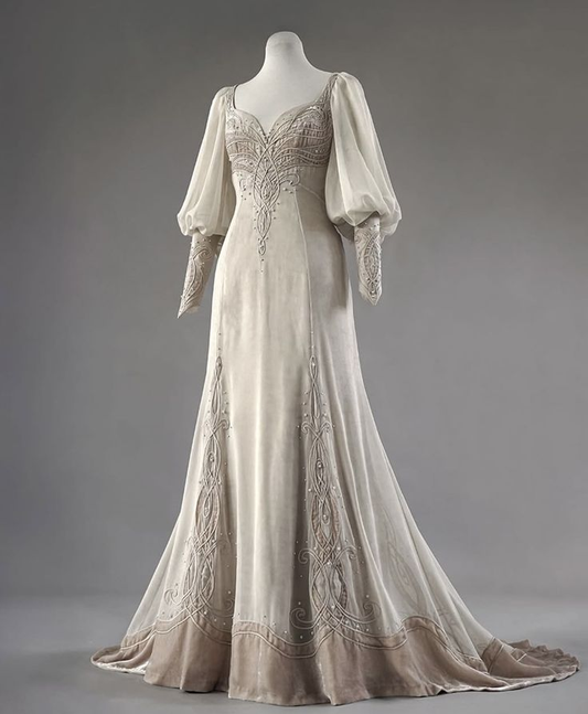 Schlichtes Meerjungfrau-Ballkleid mit langen Ärmeln und Perlenbesatz, formelles Abendkleid, D880