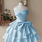 Charming Homecoming Dress Sweetheart Pleated Bowknot Cascade Back to School Outfits Party Dress  D7388
