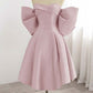 Unique Homecoming Dress Strapless Bowknot Back to School Outfits Party Dress D7754