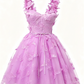 Lovely Homecoming Dress V Neck Bowknot Butterfly Tulle Back to School Outfits Party Dress D7521