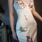 Retro Ivory Spaghetti Straps Sheath Midi Party Dresses Cocktail Dresses, D1178
