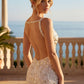 Stunning Homecoming Dress Halter V Neck Sequins Beaded Backless Hugging Back to School Outfits Party Dress D7906