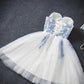Unique Homecoming Dress Sweetheart Tulle Applique Back to School Outfits Party Dress  D7703