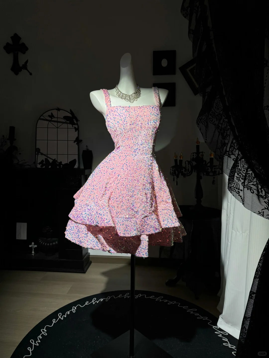 New Homecoming Dress Square Sequins Back to School Outfits Party Dress Birthday Dress D7545