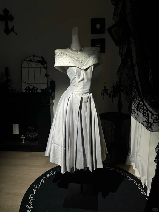 New Homecoming Dress Off the Shoulder Jewel Rinestone Applique Pleated Back to School Outfits Party Dress D7570