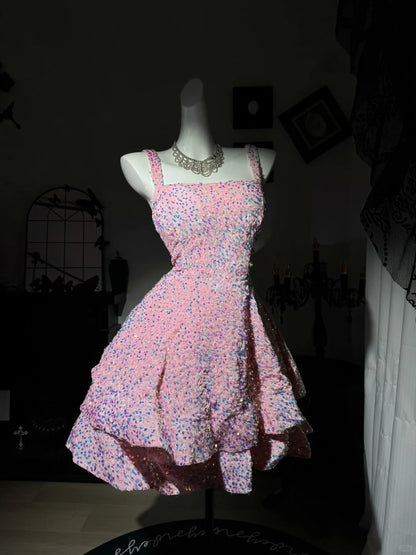 New Homecoming Dress Square Sequins Back to School Outfits Party Dress Birthday Dress D7545