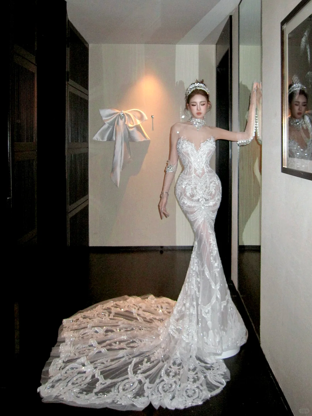 Elegant Glittering Beaded Sequined Applique Sweetheart Design Mermaid Wedding Dress Prom Dress Evening Dress D1718