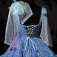 New Homecoming Dress V Neck Sequins Cascade Tulle Back to School Outfits Party Dress Birthday Dress D7574