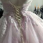 New Homecoming Dress One Shoulder Tulle Applique Ball Gown Back to School Outfits Party Dress Birthday Dress D7546