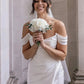 Charming Homecoming Dress Off the Shoulder Pleated Back to School Outfits Party Dress Wedding Dress D7323