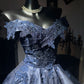 New Homecoming Dress Off the Shoulder Applique Bead Hi-Lo Back to School Outfits Party Dress Birthday Dress D7639