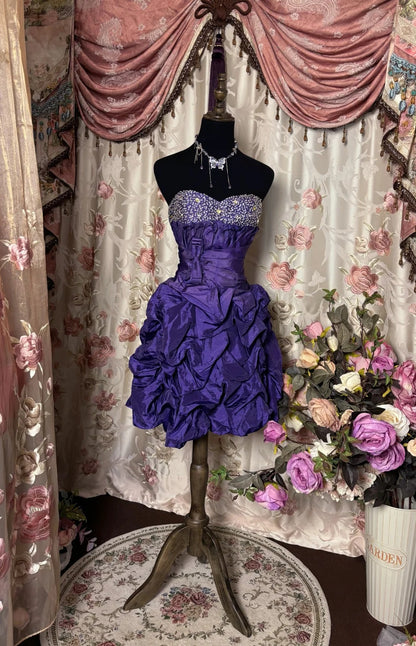 Charming Homecoming Dress Sweetheart Fold Cascade Rinestone Prom Dress Back to School Outfits Party Dress  D6143