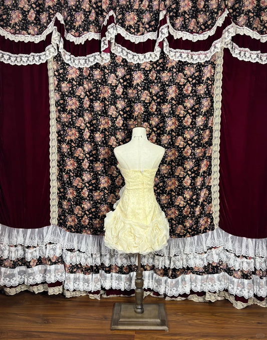 New Homecoming Dress Strapless Lace Flowers Prom Dress Back to School Outfits Party Dress  D6123
