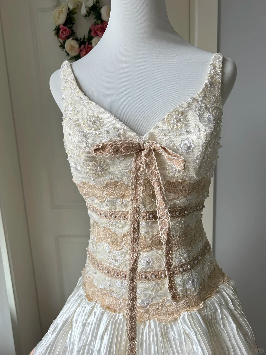 Chic Homecoming Dress V Neck Cascade Pearl Back to School Outfits Party Dress  D6463