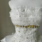 Chic Homecoming Dress Strapless Cascade Lace Back to School Outfits Party Dress  D6464