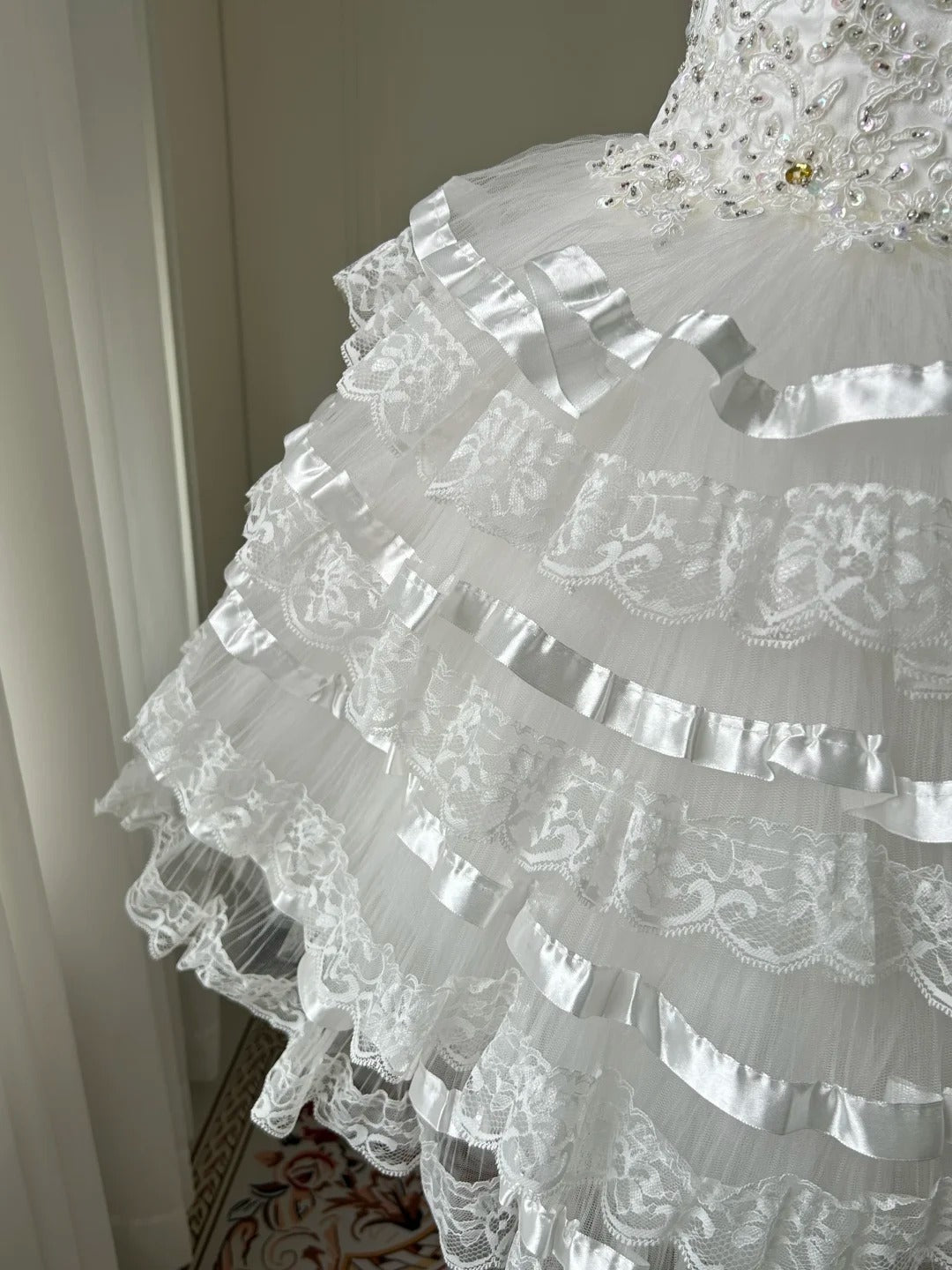 Chic Homecoming Dress Strapless Cascade Lace Back to School Outfits Party Dress  D6464