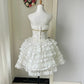 Chic Homecoming Dress Strapless Cascade Lace Back to School Outfits Party Dress  D6464