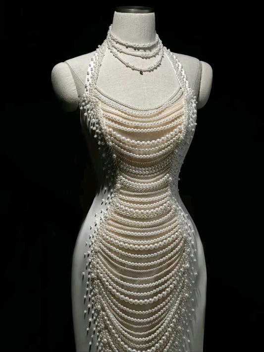 Gorgeous Off Shoulder Mermaid Pearls Chic Wedding Dresses Birthday Outfits, D1189
