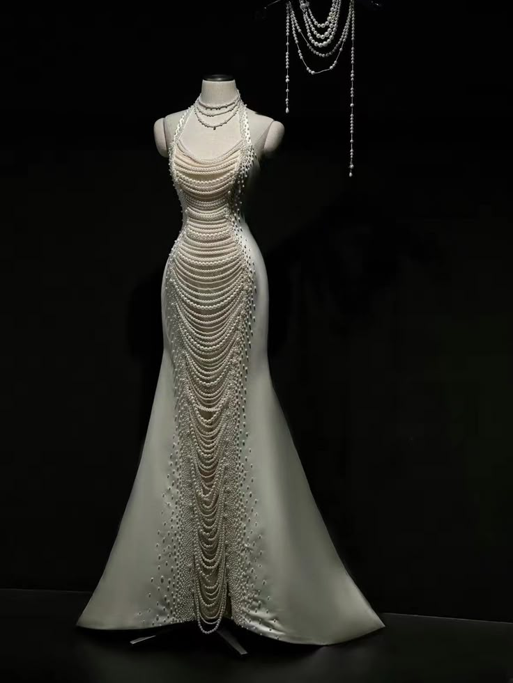 Gorgeous Off Shoulder Mermaid Pearls Chic Wedding Dresses Birthday Outfits, D1189