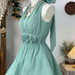 Beauty Homecoming Dress Halter Pleated Flower Back to School Outfits Party Dress  D6537