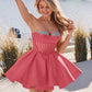 Unique Homecoming Dress Sweetheart Rinestone Pleated A-Line Back to School Outfits Party Dress D7775