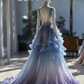 2026 Prom Dress V-neck Pleated Ruffle Gala Gown Birthday Party Outfits Evening Dress  D4778