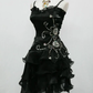 Black Spaghetti Straps A-Line Short Party Dress Homecoming Dress MD7396