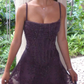 Dark Purple Spaghetti Straps A-Line Long Formal Prom Dress Evening Dress, D931
