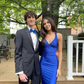 Royal Blue V Neck Mermaid Satin Long Prom Dress Party Gown MD7524
