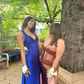 Royal Blue V Neck Mermaid Satin Long Prom Dress Party Gown MD7524