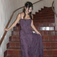 Dark Purple Spaghetti Straps A-Line Long Formal Prom Dress Evening Dress, D931