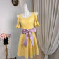 New Homecoming Dress Off the Shoulder Bowknot Pleated Tulle Back to School Outfits Party Dress D6908