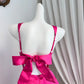New Homecoming Dress Square Pleated Bowknot Back to School Outfits Party Dress D6915