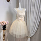 New Homecoming Dress Sheer Sharp Tulle Bowknot Rinestone Back to School Outfits Party Dress D6912
