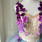 Pretty Homecoming Dress Sheer Strap Flower Pearl Back to School Outfits Party Dress  D6478