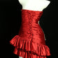 Vintage Red Strapless Sweetheart Design Sheath Satin Party Dress Homecoming Dress D1572