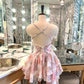 Chic Homecoming Dress Spaghetti Strap Flower Lace Dress Back to School Outfits Party Dress  D6387