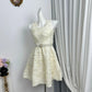 New Homecoming Dress Jewel Pearl Pleated Back to School Outfits Party Dress D6943