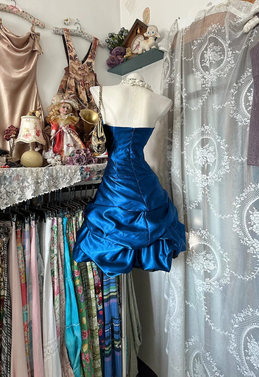 Charming Homecoming Dress Strapless Pleated Cascade Prom Dress Back to School Outfits Party Dress  D6188