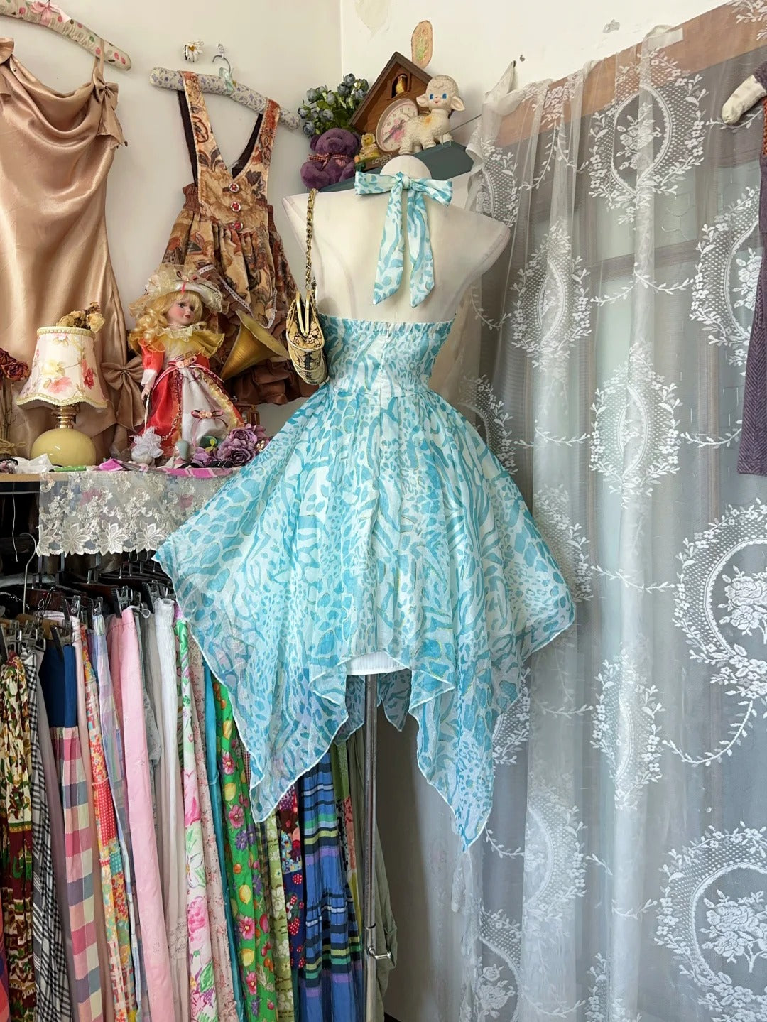 New Homecoming Dress Halter Tulle Rinestone Prom Dress Back to School Outfits Party Dress  D6174