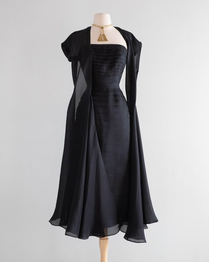Modest Black Sleeveless A-Line Chiffon Long Formal Party Dresses, D1218