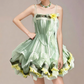 Charming Homecoming Dress Spaghetti Strap Flower Bowknot Pearl Flouncing Cascade Back to School Outfits Party Dress  D7375