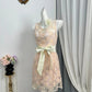 New Homecoming Dress Jewel Bowknot Applique Back to School Outfits Party Dress D6937