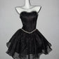 Elegant Homecoming Dress Sweetheart Rinestone Tulle Prom Dress Back to School Outfits Party Dress  D6134