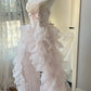 Stunning Homecoming Dress Strapless Tulle Hi-Lo Bowknot Back to School Outfits Party Dress  D6454