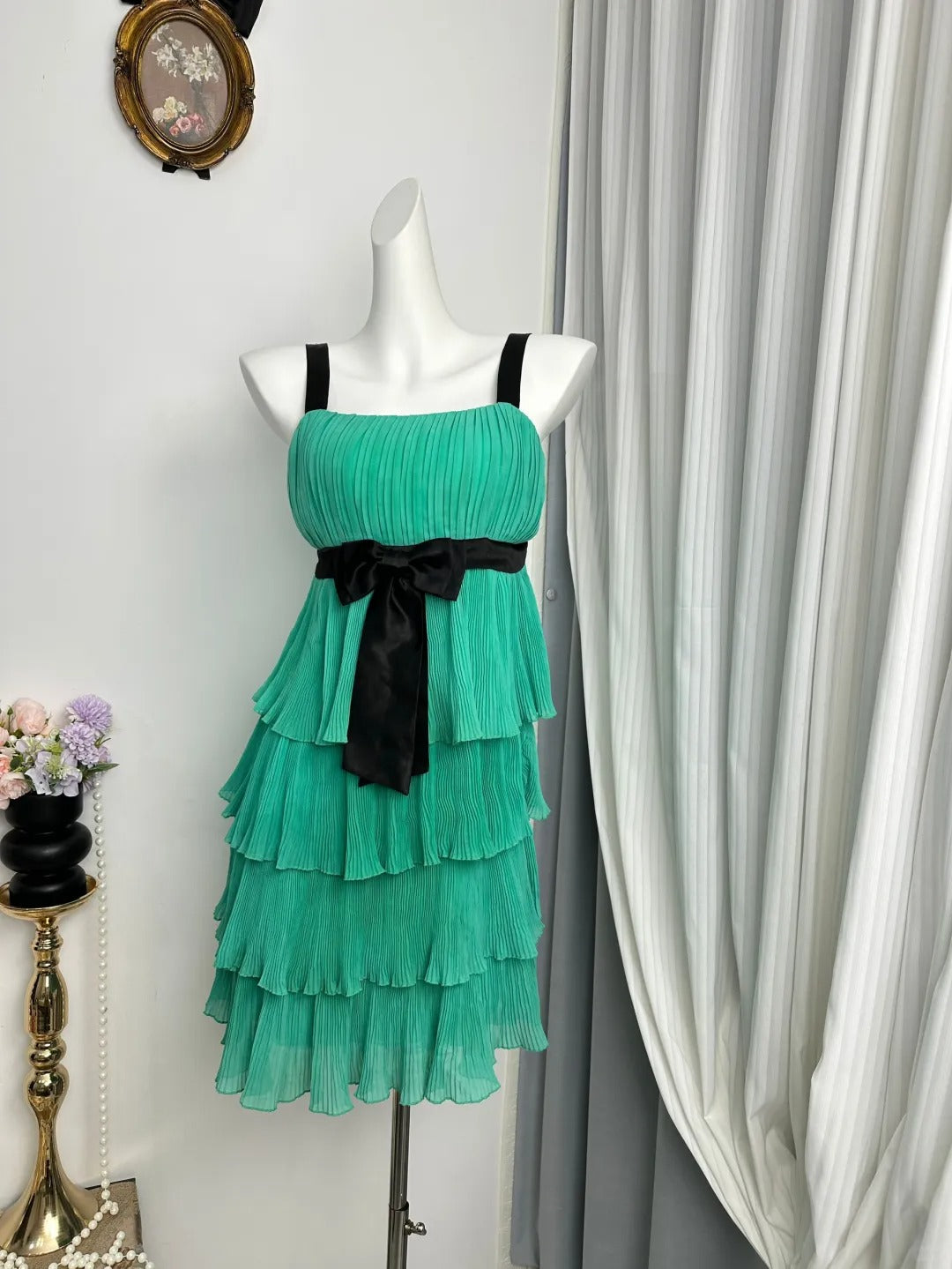 New Homecoming Dress Square Bowknot Cascade Back to School Outfits Party Dress D6938