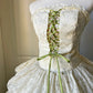 Elegant Homecoming Dress Strapless Lace Cascade Back to School Outfits Party Dress  D6481