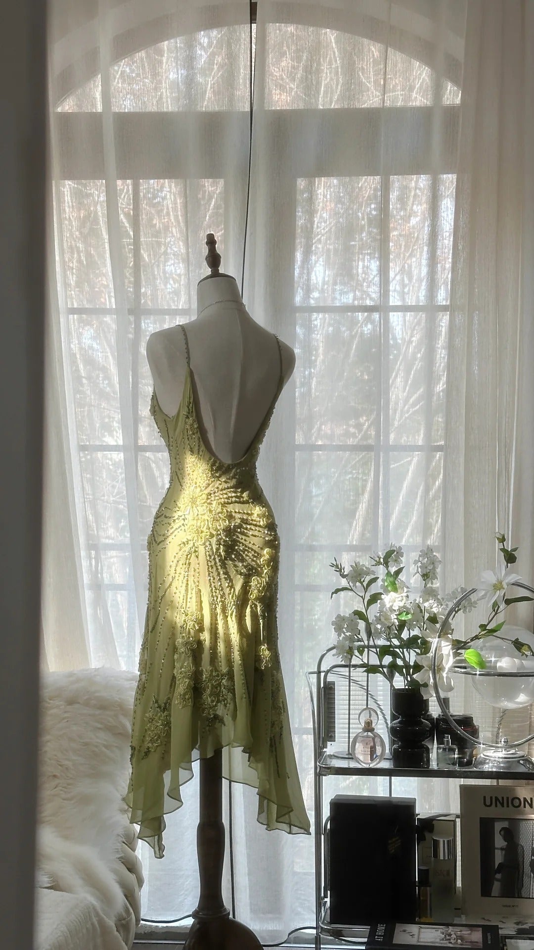 Pretty Homecoming Dress V Neck Beaded Backless Dress Back to School Outfits Party Dress  D6426