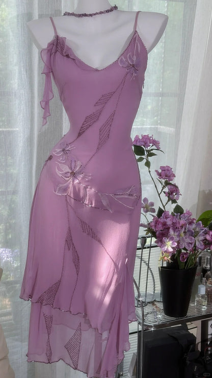 Charming Homecoming Dress Spaghetti Strap Beading Dress Back to School Outfits Party Dress  D6413